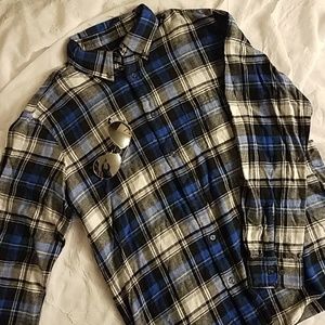 Mens Blue long sleeve flannel shirt